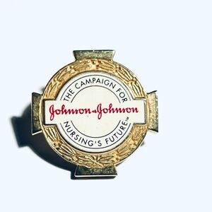 Johnson & Johnson Campaign For Nursing's Future Gold Enamel Pin - White & Red
